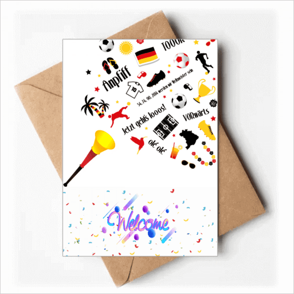 Germany Football Flag Culture Pattern Welcome Back Greeting Cards Envelopes Blank
