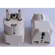 Germany France Universal Plug Adapter for Europe Travel Seven Star GS18 White