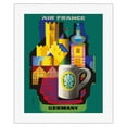 thumbnail image 1 of Germany - France - Vintage Airline Travel Poster by Jacques Nathan-Garamond c.1963 - Fine Art Rolled Canvas Print 16in x 20in, 1 of 4