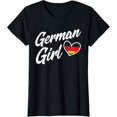 thumbnail image 1 of Germany Funny Deutschland Flag German Girl German Roots T-Shirt men and women can wear, black, white, gifts, 1 of 4