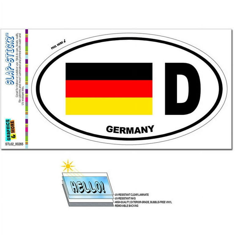 Germany German Flag D Euro Oval Automotive Car Window Locker Bumper Sticker