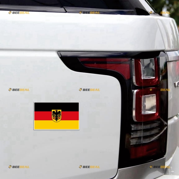 Germany German Flag Reichsschild Eagle Deutschland Car Magnet Magnetic Sticker Decal - 4 Pack Reflective 3" 4" 5" 6" - for Truck Door Fridge Reusable Waterproof