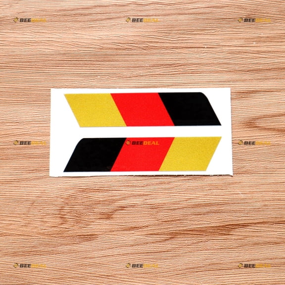 Germany German Flag Sticker Decal Vinyl - Pair Mirror Images Reversed Reflective 8" Fit For Benz BMW AUDI VW