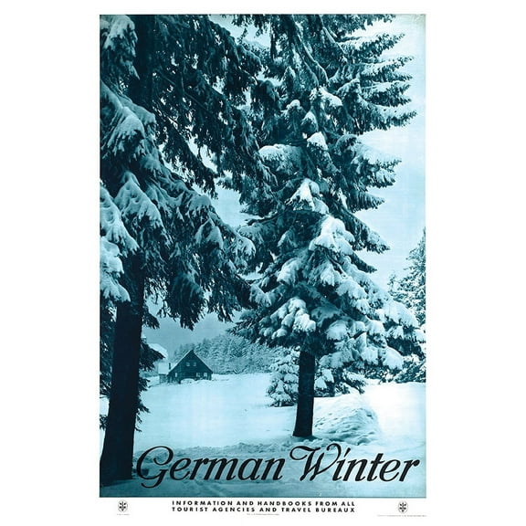 Germany - German Winter - Vintage Travel Poster (12x18Inches)