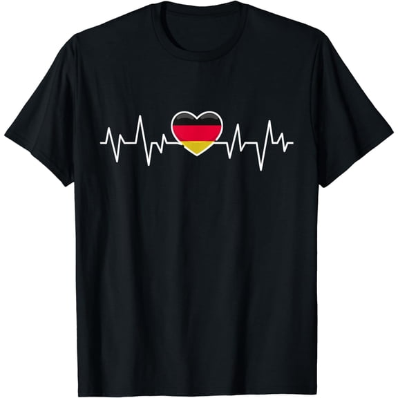 Germany Heartbeat German Flag German Pride T-Shirt