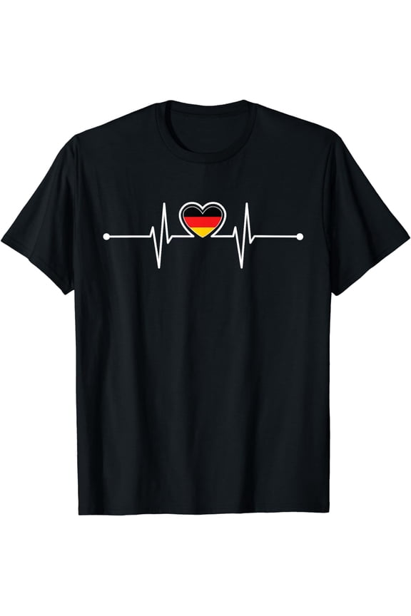 Germany Heartbeat German Gifts Team Germany Flag Design T-Shirt