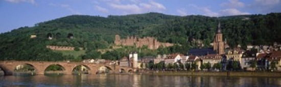 Germany Heidelberg Neckar River Canvas Art - Panoramic Images (18 x 6)