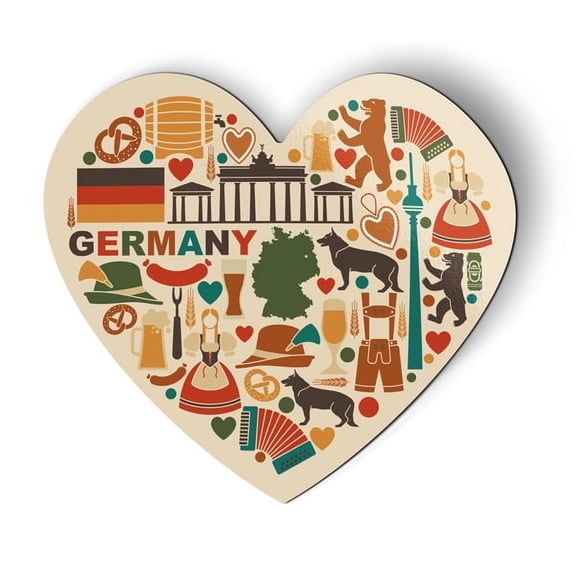 Germany Icon Heart - 5.5" Magnet for Car Locker Refrigerator
