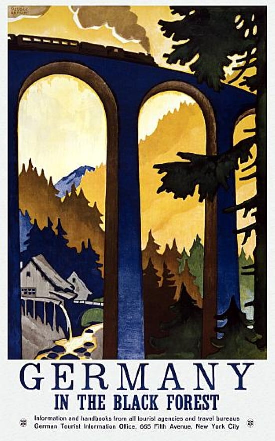 Germany In The Black Forest Vintage Travel Canvas Art - (36 x 54)
