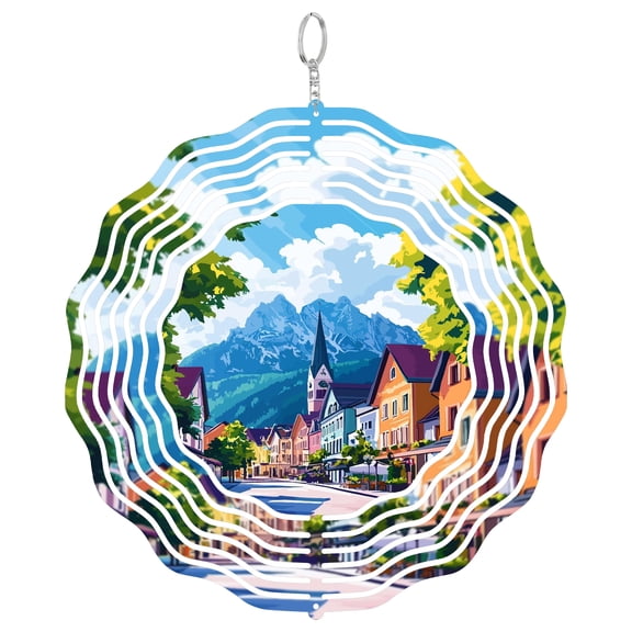Germany Landmark 3D Wind Spinner Stainless Steel Garden Gift