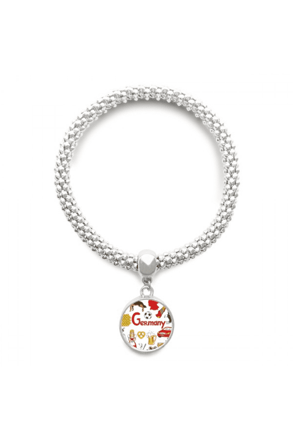 Germany Landscap Animals National Flag Sliver Bracelet Pendant Jewelry Chain Adjustable Bangle