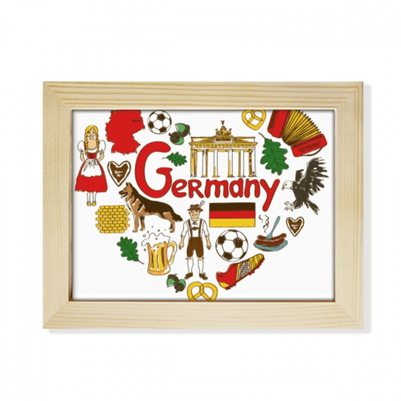 Germany Love Heart Landscap National Flag Desktop Photo Frame Picture Art Decoration Painting 6x8 inch