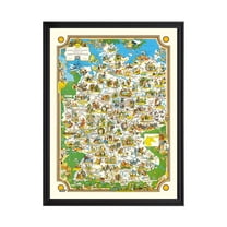 Germany Map, 1960 Vintage Map of Germany History Wall Decor Gift, Old Germany Map - 18" x 24" Black Framed Print
