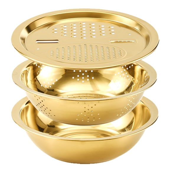 Germany Multifunctional Stainless Steel Basin 2026 Stainless Steel Shredding & Chopping Basin 5 In 1 Strainer And Drain For Vegetables Fruits Rice Rinser Food Hand Crank Chopper for Vegetables Pickle