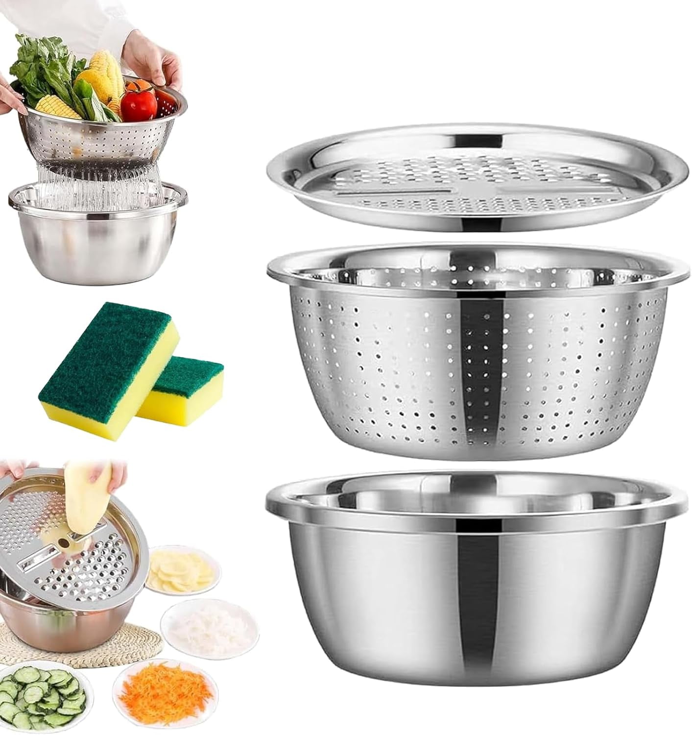 Germany Multifunctional Stainless Steel Basin, 5-in-1 Stainless Steel ...