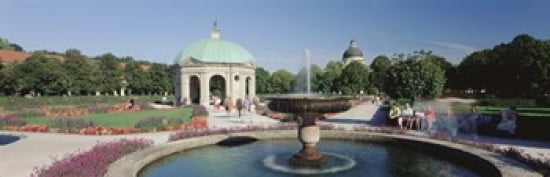 Germany Munich Hofgarten Tourist sitting in the park Canvas Art - Panoramic Images (36 x 12)