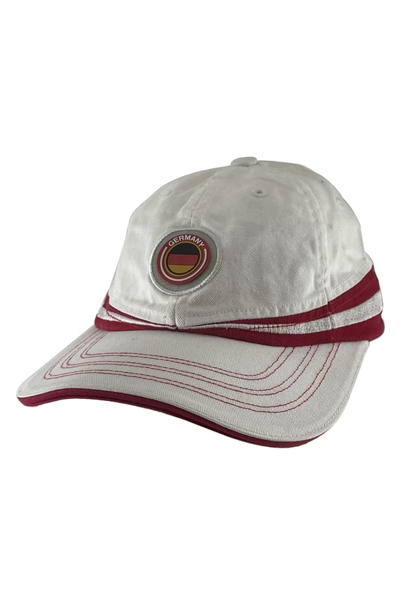 Germany National Flag With Circular Emblem Adjustable Buckle Strap Hat - White