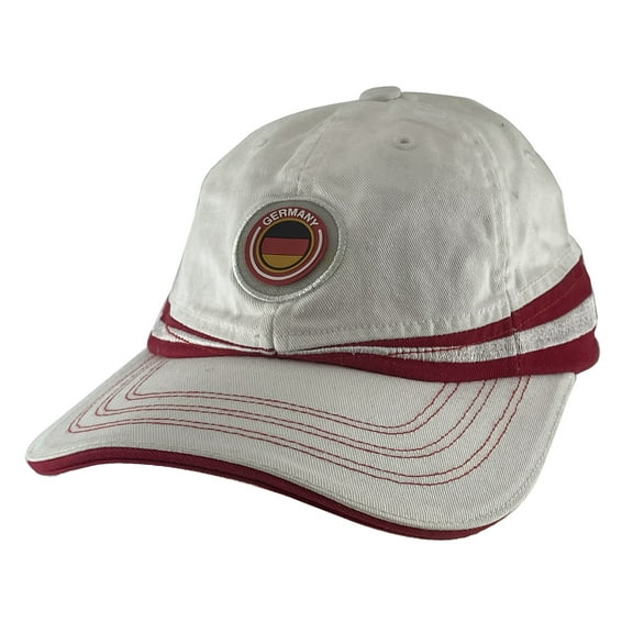 Germany National Flag With Circular Emblem Adjustable Buckle Strap Hat - White