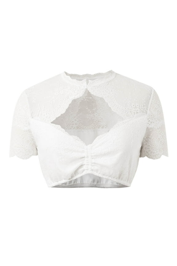 Germany Oktoberfest Women's Vintage Dirndl Tank Top - Short Sleeve Dress with Lace Apron for Festivals