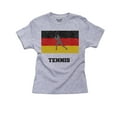 thumbnail image 1 of Germany Olympic - Tennis - Flag - Silhouette Girl's Cotton Youth Grey T-Shirt, 1 of 2