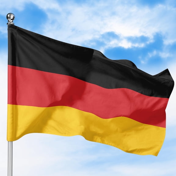 Germany Outdoor Flag (3x5ft) by DreamController - Durable, Fade-Resistant Polyester, Double-Stitched, Brass Grommets - HD Printed Western Europe Flag - Made in USA