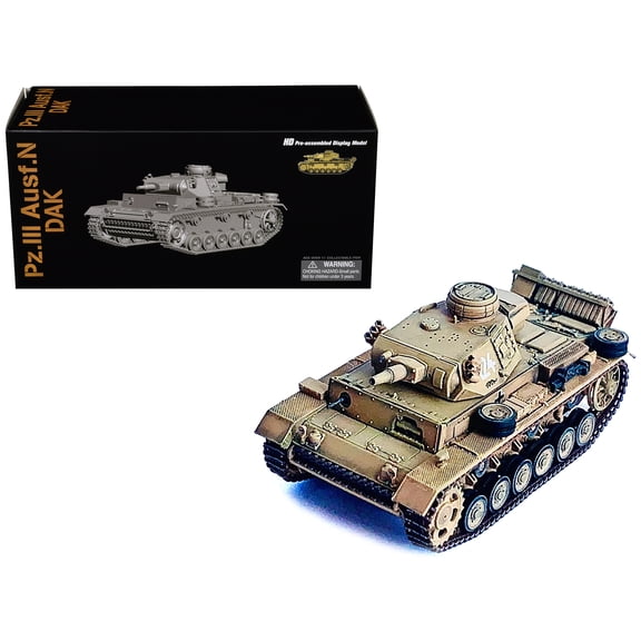 Germany Pz.Kpfw.III Ausf.N DAK Tank #124 "Tiger Insignia" 1942/43 "NEO Dragon Armor" Series 1/72 Plastic Model by Dragon Models