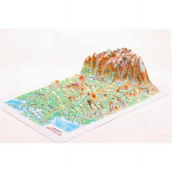 Germany Raised Relief Map, Rubberized Foam Backing - Souvenir Size