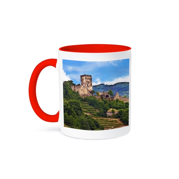 3drose, Germany, Rheindiebach, Furstenberg Castle, Rhine River - Eu10 Mgl0169 - Miva Stock, 15oz Two-tone Red Mug