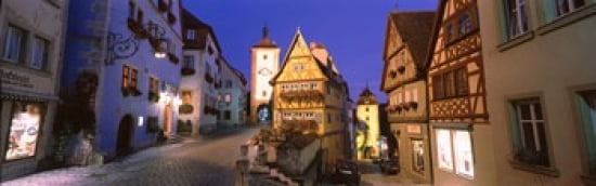 Germany Rothenburg ob der Tauber Canvas Art - Panoramic Images (36 x 12)