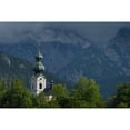 thumbnail image 1 of Germany, Stormy clouds behind Ruhpolding church; Bavaria Poster Print (38 x 24), 1 of 3