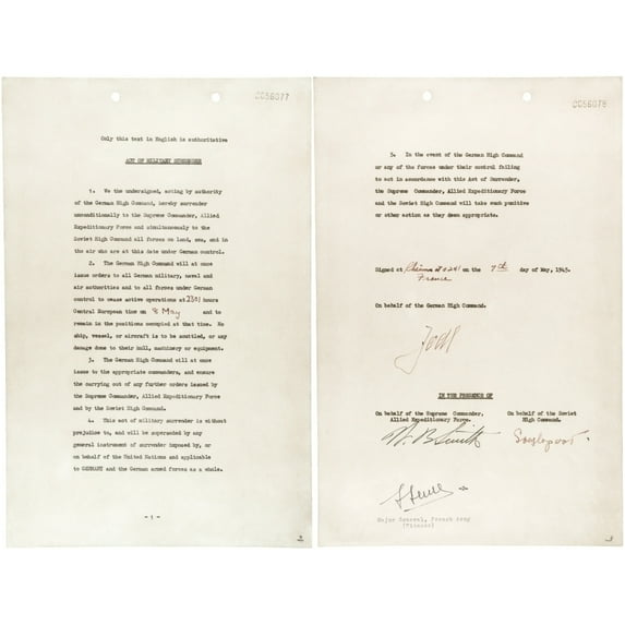 Germany Surrender Document Signed By Gen. Alfred Jodl History (36 x 24)