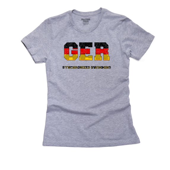 Germany Synchronized Swimming - Olympic Games - Rio - Flag Women's Cotton Grey T-Shirt