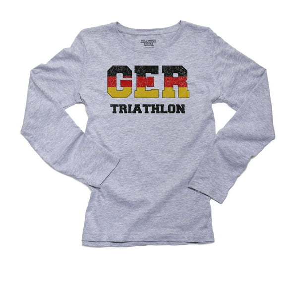 Germany Triathlon - Olympic Games - Rio - Flag Women's Long Sleeve Grey T-Shirt