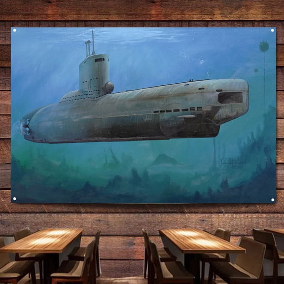 Germany U-Boot-Klasse XXIII Submarine Posters & Prints Tapestry Navy Battleship Weapons Military Art Banner Hanging Flag Canvas Painting Room Home Decor,38X57 inches