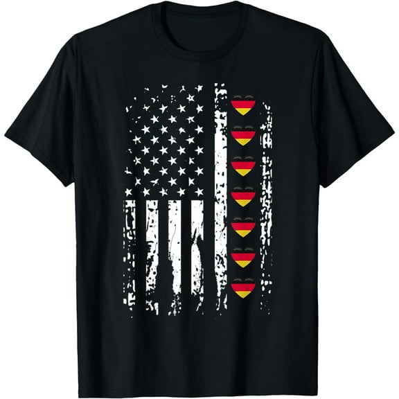 Germany USA Shirt American Flag German, Heart T-Shirt mens t nhirt men，black，women，misfits，journey ，boys