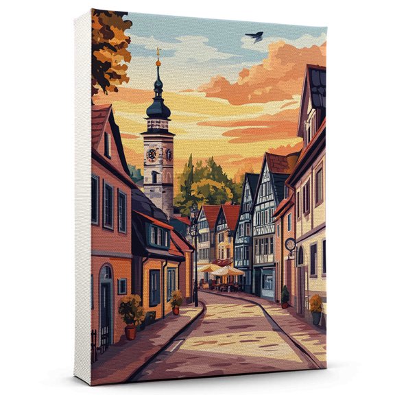 Germany country Travel Canvas, Germany Canvas Print vintage, Colorful Germany country Decor City Road, Germany Pictures Wall Art - 102AZ515