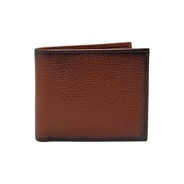 Mancini Equestrian RFID Trifold Wallet - Top Grain Leather, Checkbook Pocket, Snap Closure, Red