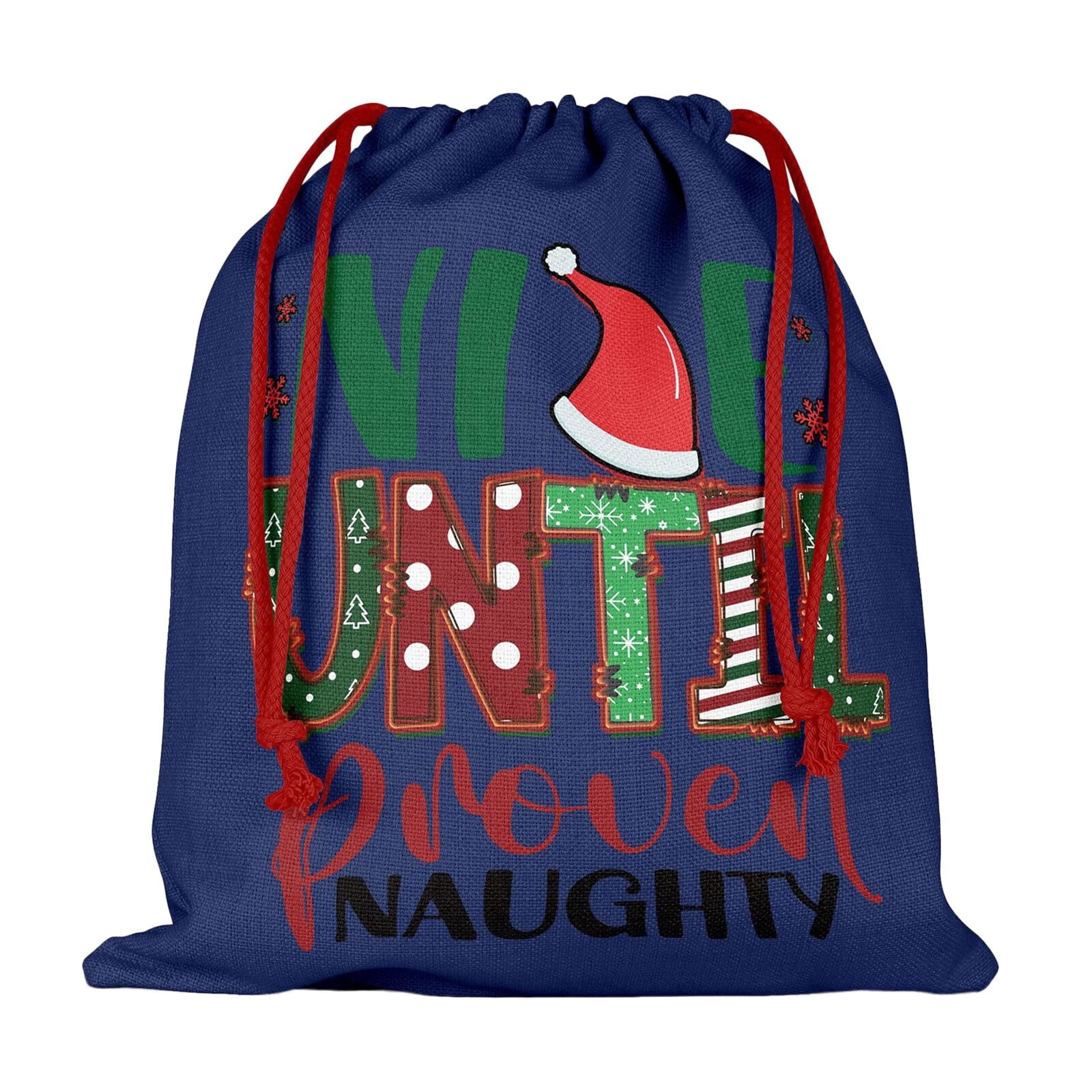 Geroge New Small Bag Christmas Drawstring Bag Santa Sack Burlap Bag