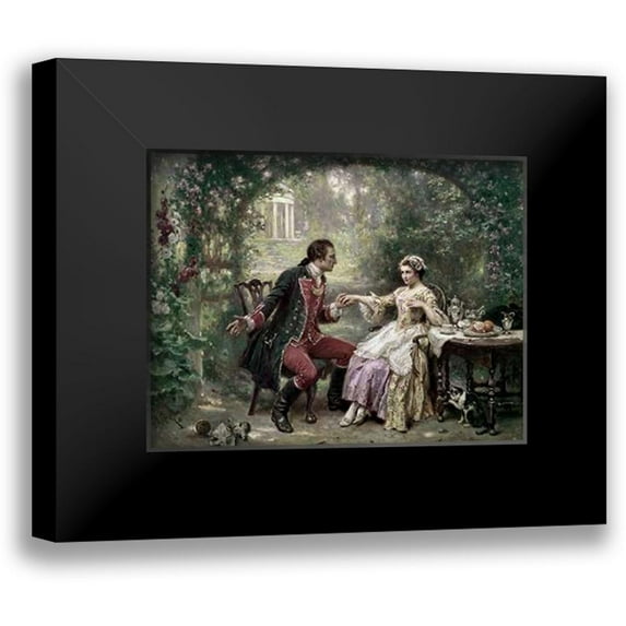 Gerome Ferris, Jean Leon 18x15 Black Modern Framed Museum Art Print Titled - Washingtons Courtship
