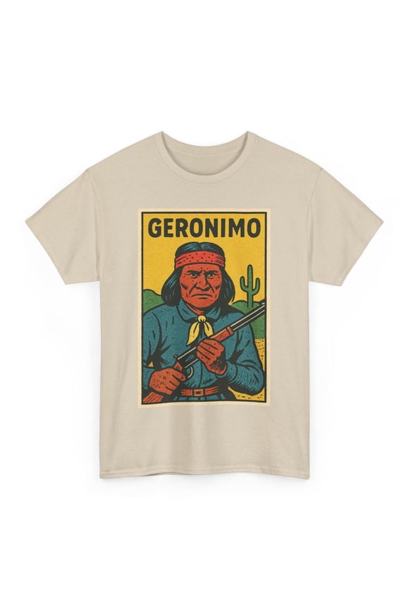 Geronimo Retro Comic Apache Warrior Graphic T-Shirt