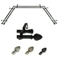 thumbnail image 1 of Gerrel 13/16" Bay Window Double Curtain Rod 20"-36", 38"-72" - Black, 1 of 1