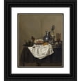 thumbnail image 1 of Gerret Willemsz Heda 15x17 Black Ornate Wood Framed Double Matted Museum Art Print Titled - Still Life with Ham (1650), 1 of 5