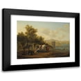 thumbnail image 1 of Gerrit Berckheyde 18x14 Black Modern Framed Museum Art Print Titled - An Extensive Italianate River Landscape with Travellers Resting on a Path, 1 of 5