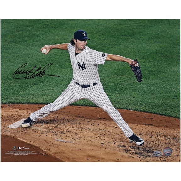 Gerrit Cole New York Yankees Autographed 16" x 20" Pinstripes Side View Photograph