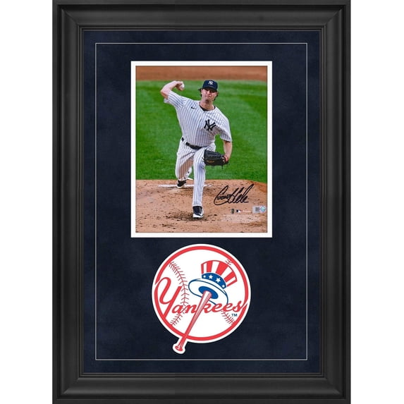 Gerrit Cole New York Yankees Autographed Deluxe Framed 8" x 10" Pitching Photograph