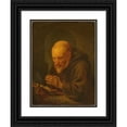 thumbnail image 1 of Gerrit Dou 12x14 Black Ornate Wood Framed Double Matted Museum Art Print Titled: A Hermit in Prayer (1645 - 1675), 1 of 5