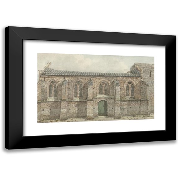 Gerrit Hulseboom 14x10 Black Modern Framed Museum Art Print Titled - Oude Kerk Van Vaassen (1852)
