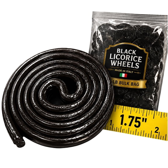 Gerrit J. Verburg Black Licorice Wheels Candy, Soft & Chewy Dutch Licorice, 2 lb Bulk Bag, Authentic Black Licorice Candy for Sharing, Parties & Snacking