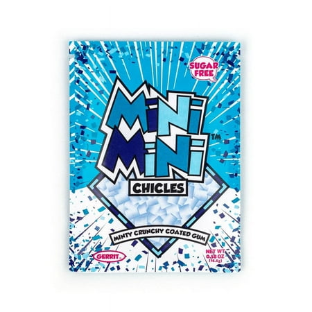 Gerrit’s Mini Mini Chicles, Sugar Free Mint Gum, 0.58 Ounce Pouches - 20 Count Display Box