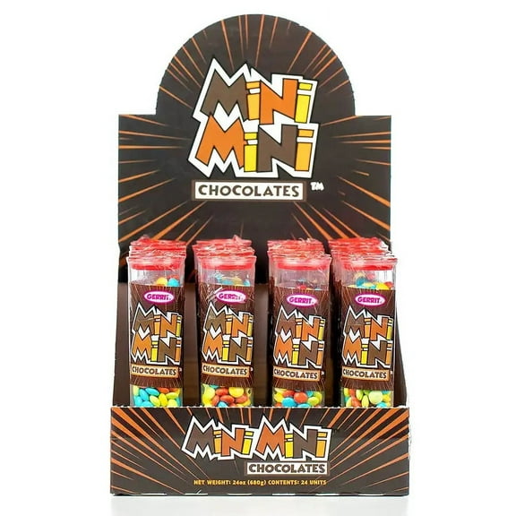 Gerrit's MiniMini Chocolate, 1 Ounce Tube - 24 Count Display Box